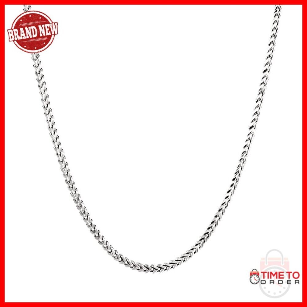 Sterling Silver Rhodium Plated Franco Box Chain Necklace 16-30 Inch